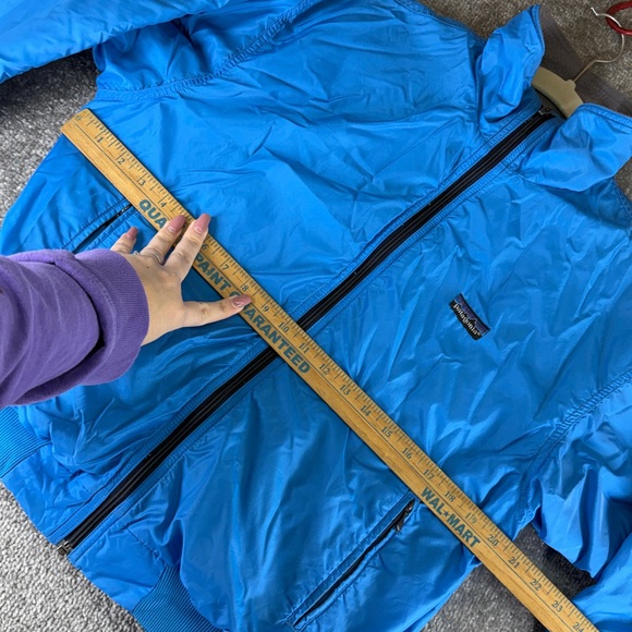 Vintage 90s Patagonia Made In USA Youth 12 Blue Fleece Lined Jacket Zip Up FLAW - Picture 7 of 12